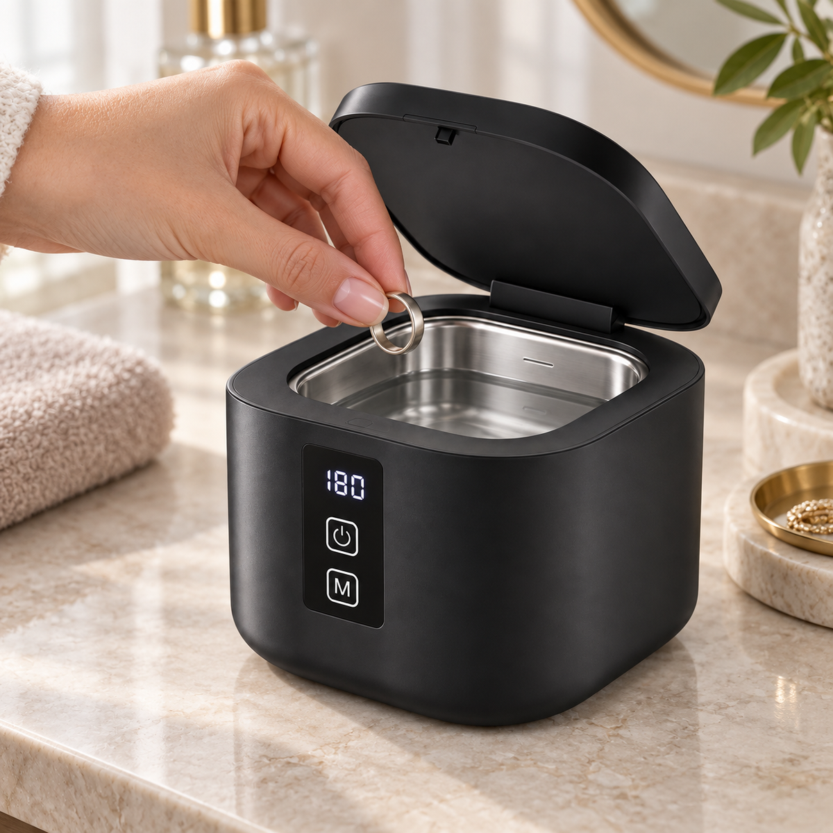 Ultrasonic Jewellery Cleaner in a personal care routine