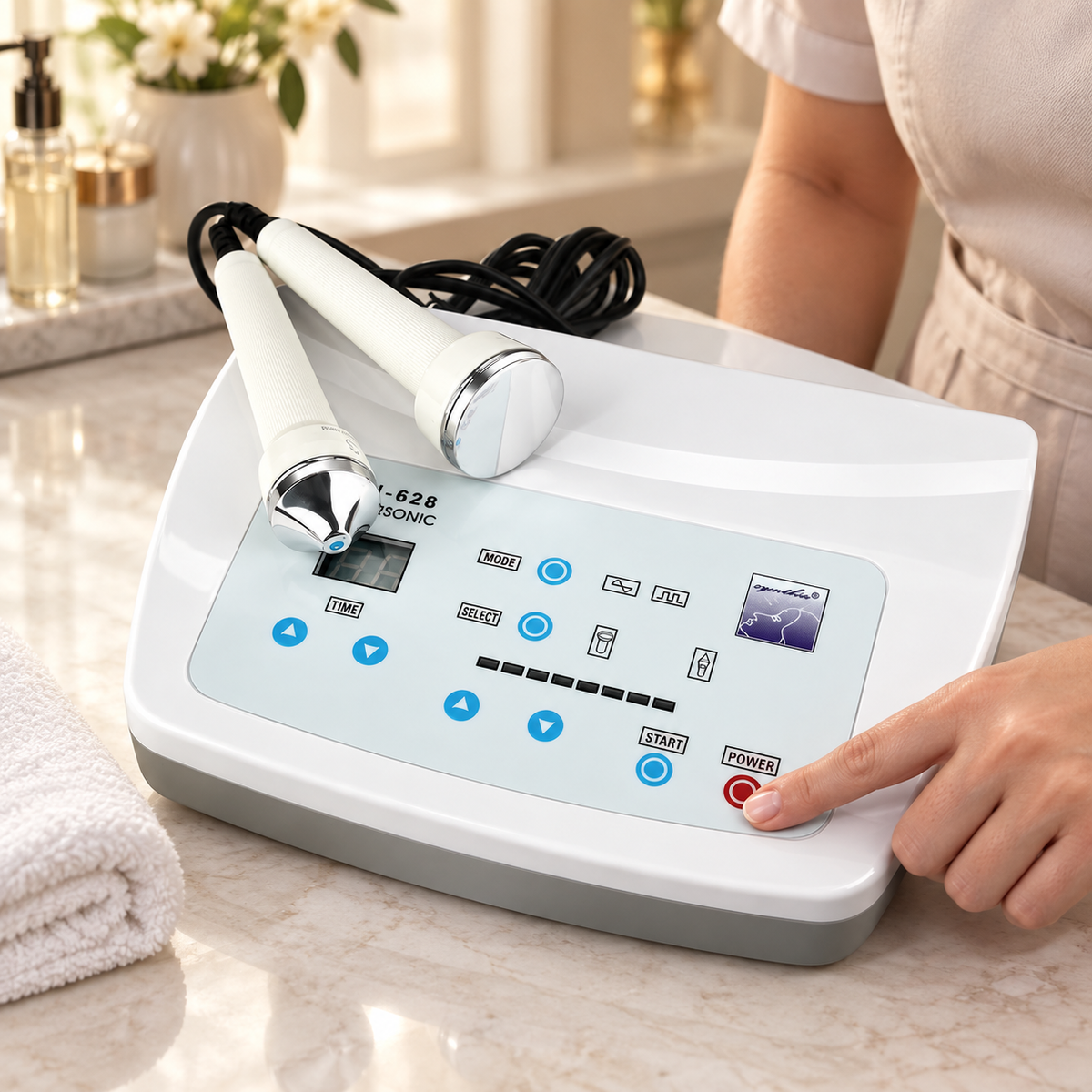Ultrasonic Facial Machine shown during preparation