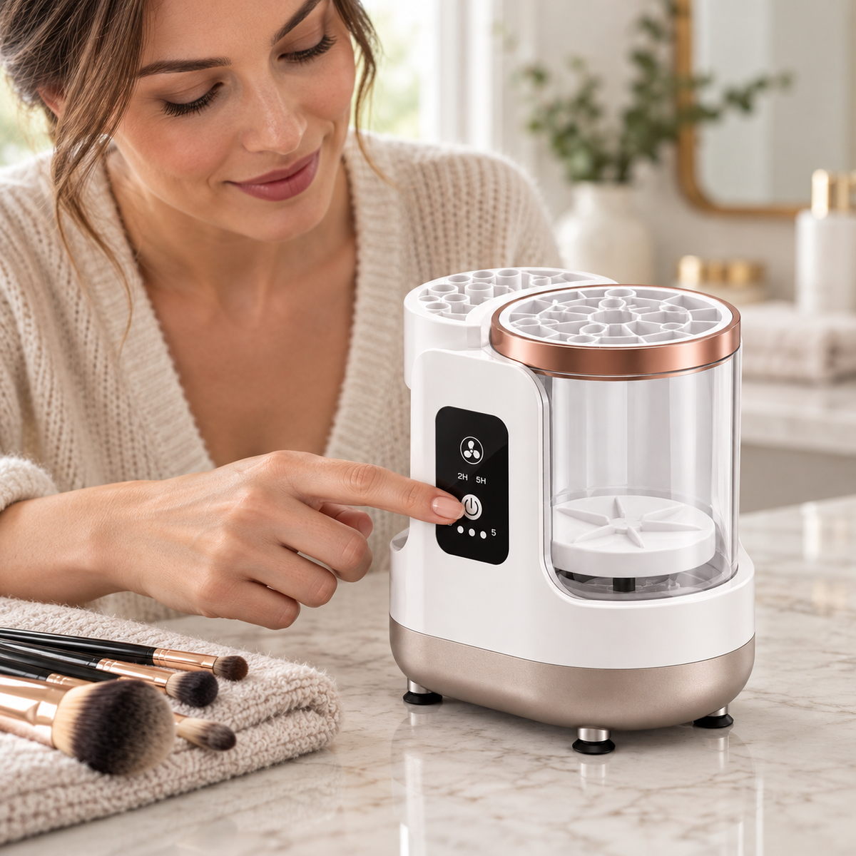 Electric Makeup Brush Cleaner in a personal care routine