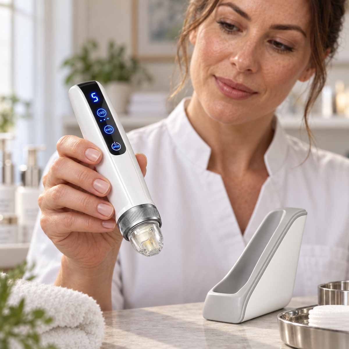 Professional Microneedling Pen shown during professional preparation