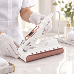 HIFU Skin Lifting Device shown in a beauty routine