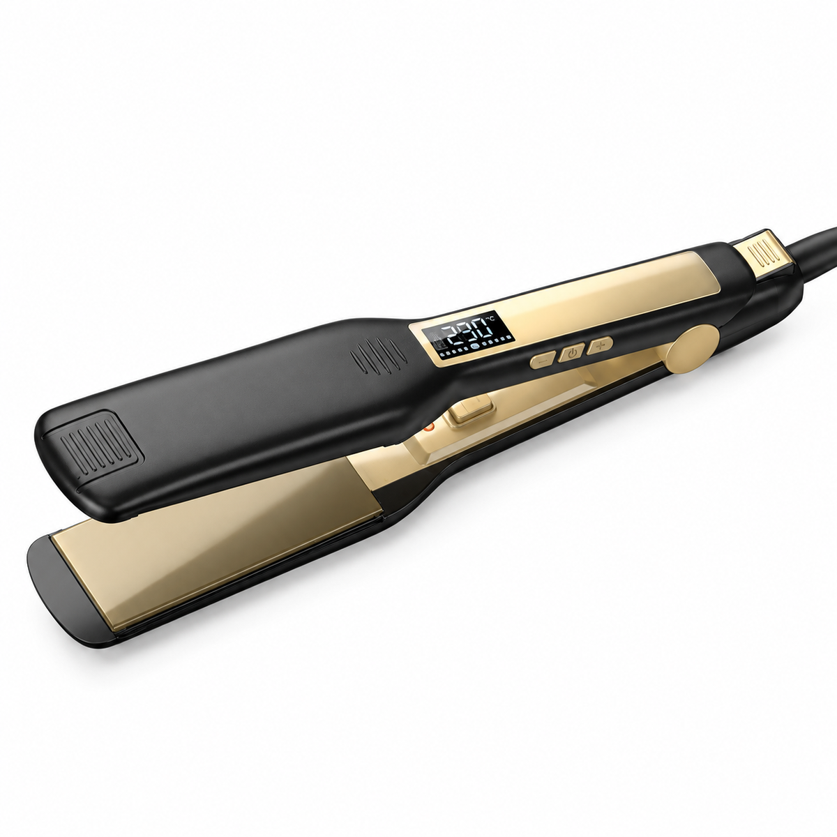 Titanium Hair Straightener with LCD Display on a white background