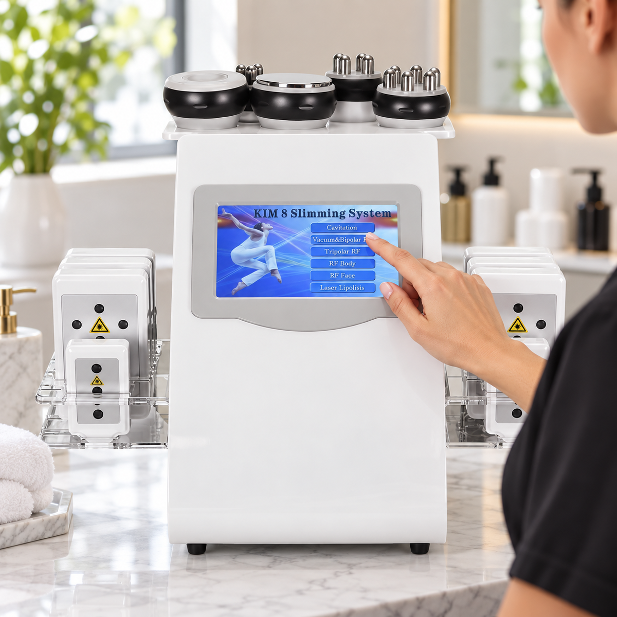 Cavitation Slimming Machine shown during preparation
