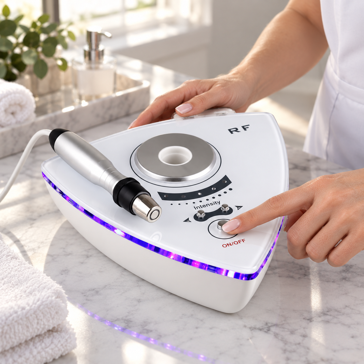 RF Skin Tightening Machine shown during preparation