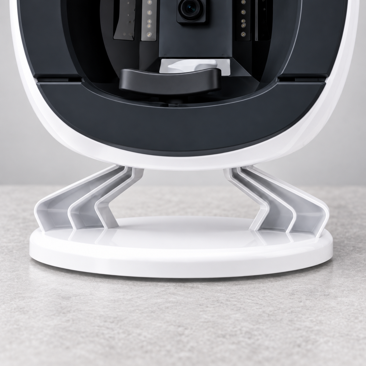 Detail of the facial analyser sculpted stand and oval base
