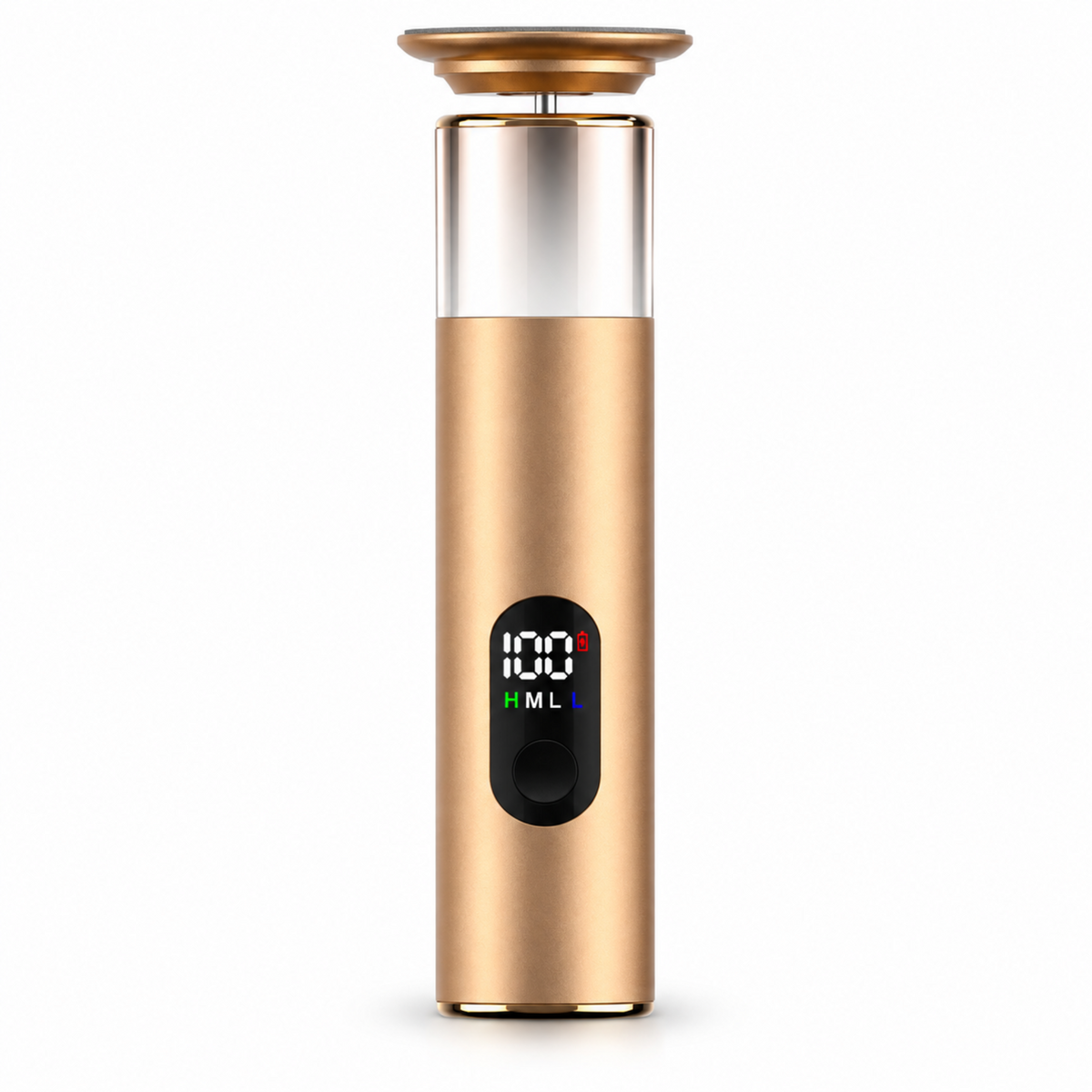 Gold colour option of the rechargeable electric foot file on a white background.