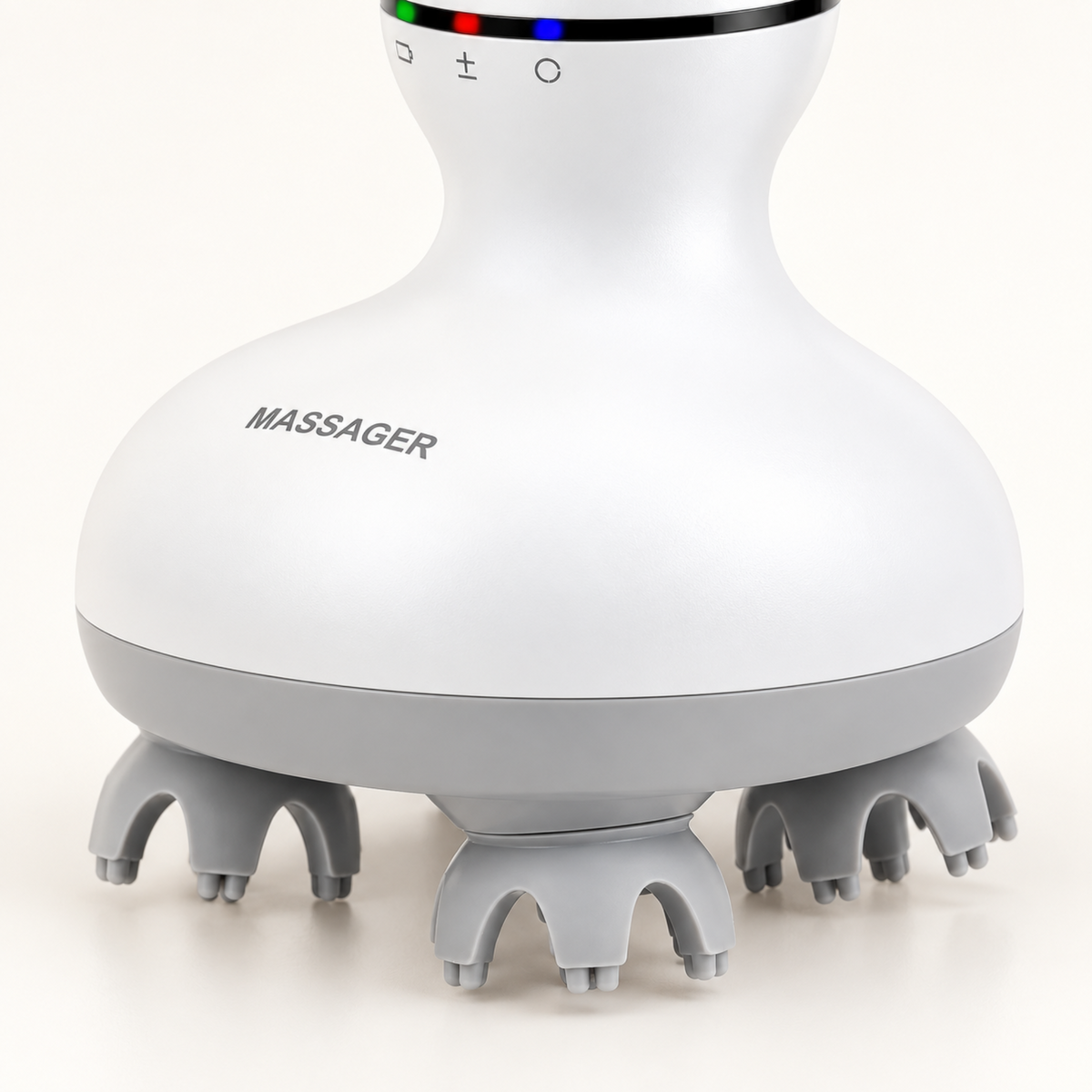 Detail of the scalp massager flexible rotating massage heads