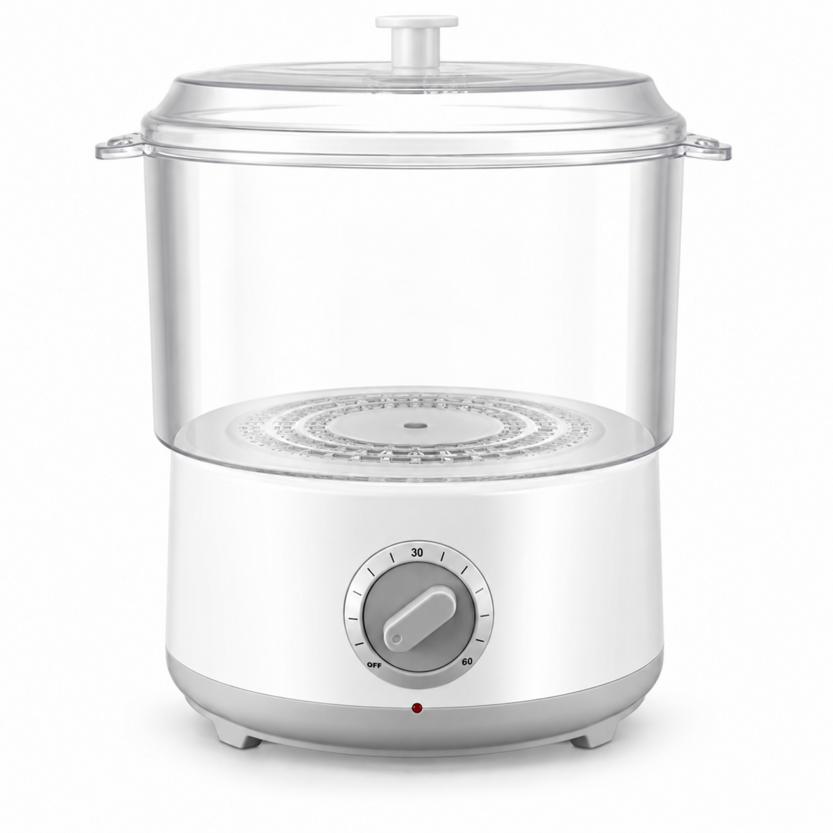 White colour option of the compact towel steamer on a clean white background.