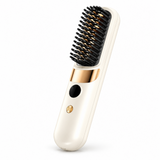 White colour option of the hair straightening brush with gold accents