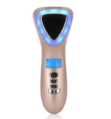Ultrasonic LED Hot Cold Hammer Facial Lifting Vibration Massager - Beautyic.co.uk