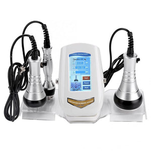 Electric Cavitation RF Slimming Machine 40K Ultrasonic Fat Burner, Body Sculpting Device, Anti Cellulite, Skin Tightening, 3 Heads, Infrared Heat Therapy