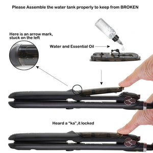 Professional Steam Hair Straightener Ceramic Vapor Hair Flat Iron Seam Hair Straightening Iron Curler Steamer Hair Styling Tool - Beautyic.co.uk