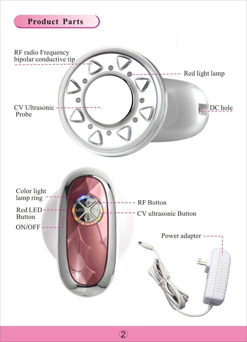 Ultrasonic 4 in 1 LED RF Radio Frequency Weight Loss Machine - Beautyic.co.uk