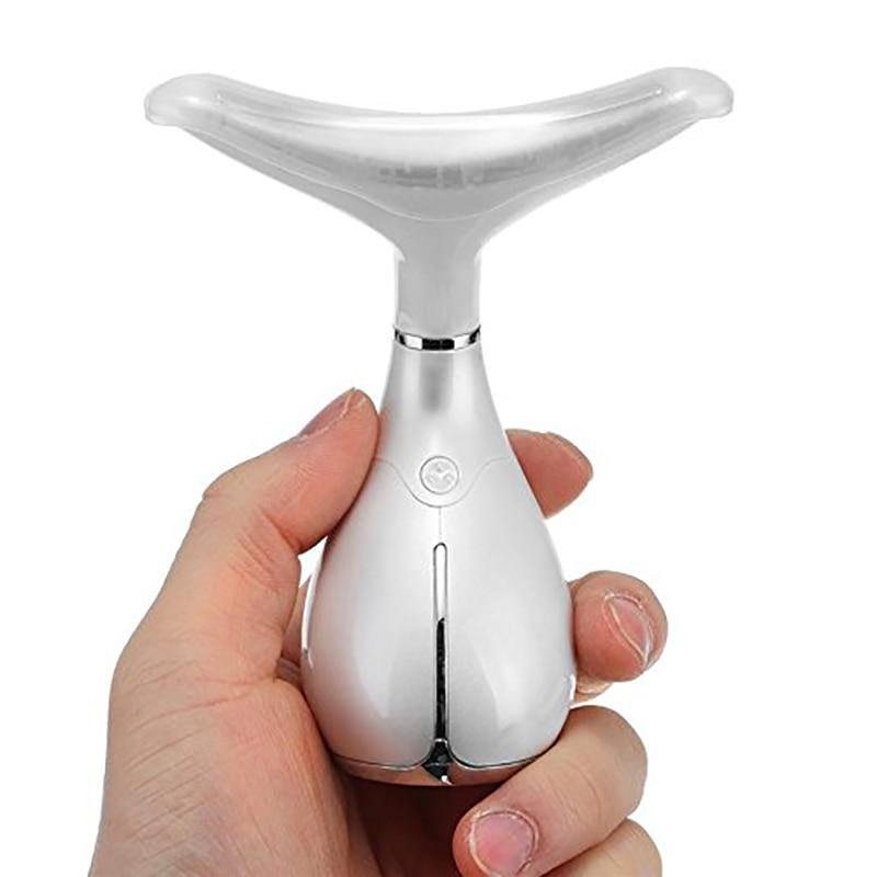 3 Color LED Light Anti-wrinkle Neck Vibration Massager Device - Beautyic.co.uk