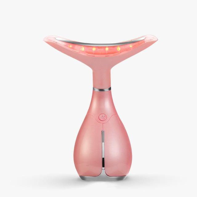 3 Color LED Light Anti-wrinkle Neck Vibration Massager Device - Beautyic.co.uk