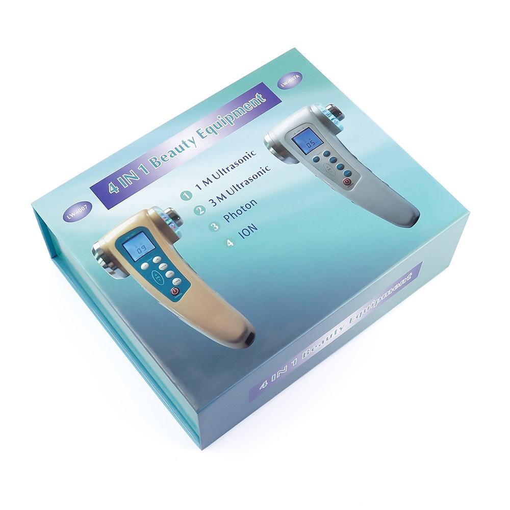 4 in 1 3Mhz Ultrasonic Galvanic Ion Photon Face Massager Skin Care Beauty Device - Beautyic.co.uk