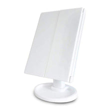 Load image into Gallery viewer, LED Makeup Vanity Mirror 1X 2X 3X 10X Magnification Tri Fold Adjustable Stand Dimmable - Beautyic.co.uk
