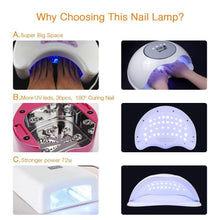 Load image into Gallery viewer, 72w Led UV Lamp Nail Dryer Kit Nail Gel Polish Curing Machine - Beautyic.co.uk
