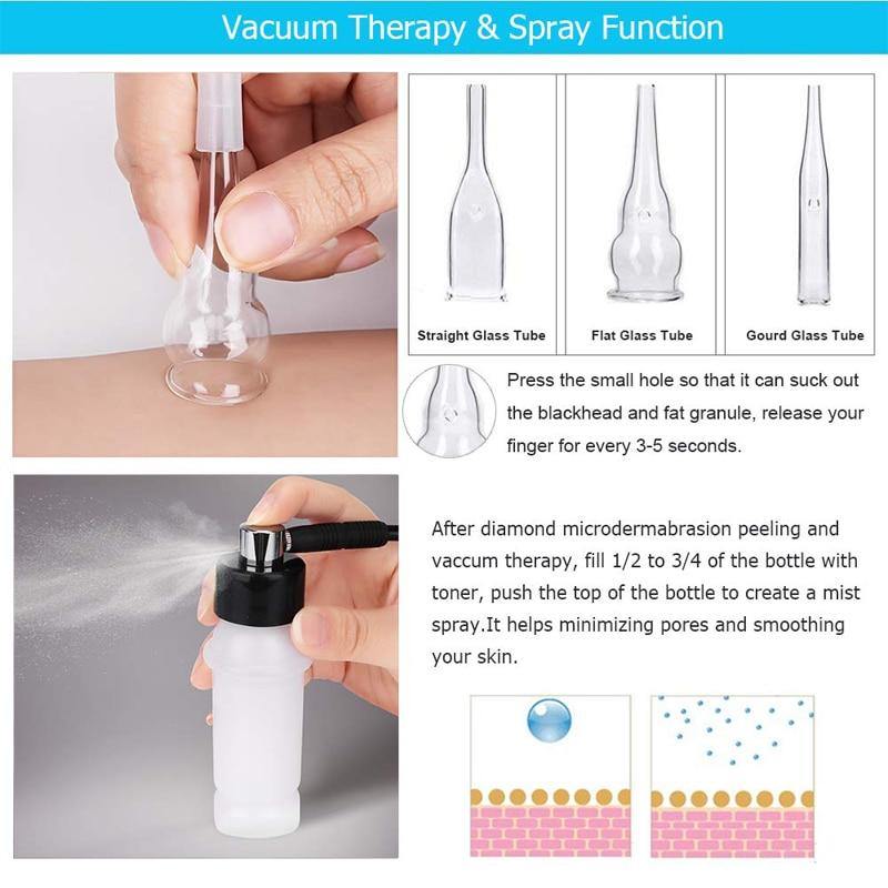 3 in 1 Diamond Microdermabrasion Machine Vacuum Spray Dermabrasion Therapy Machine - Beautyic.co.uk