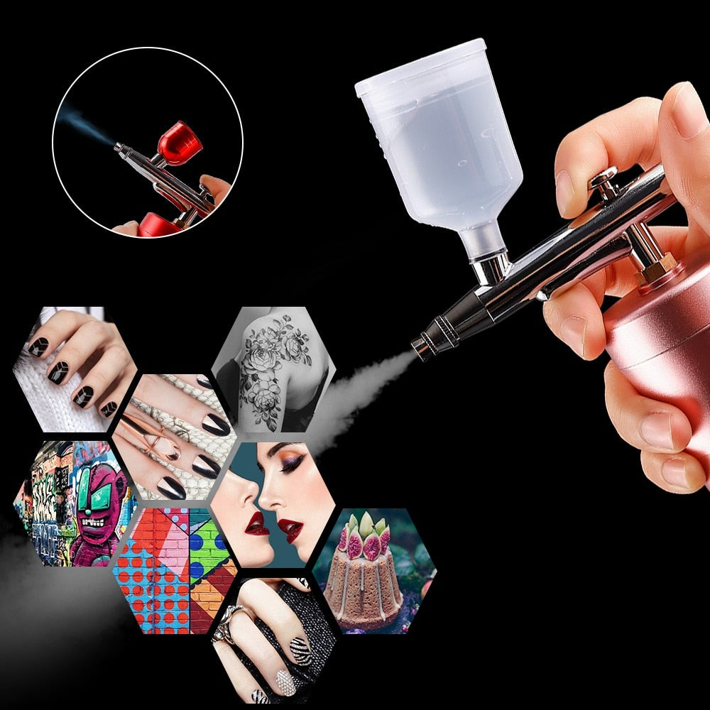 Portable Airbrush Makeup Kit With Compressor Spray Gun for Face Skin Care - Beautyic.co.uk