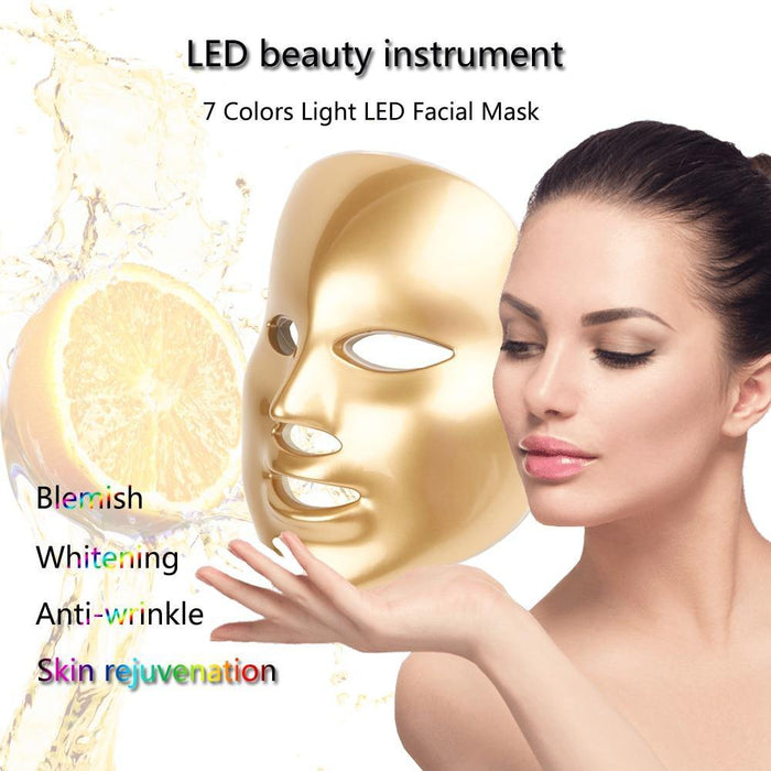 Photon LED 7 Colors Facial Mask Anti Wrinkle Acne Removal Device - Beautyic.co.uk