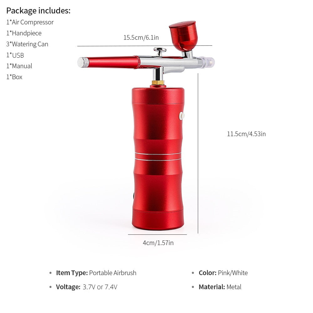 Portable Airbrush Makeup Kit With Compressor Spray Gun for Face Skin Care - Beautyic.co.uk
