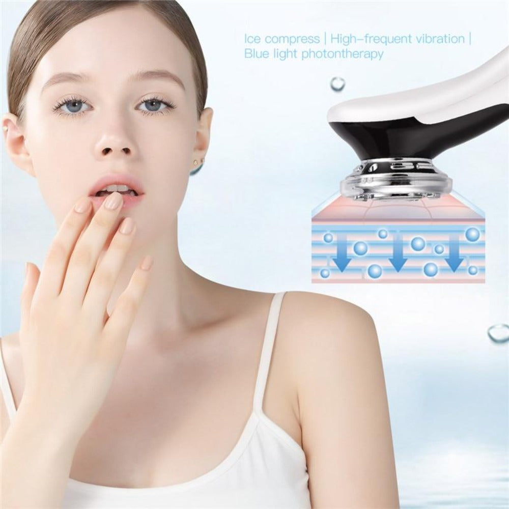 EMS Hot Cool Ion LED Sonic Vibration Facial Beauty Device - Beautyic.co.uk