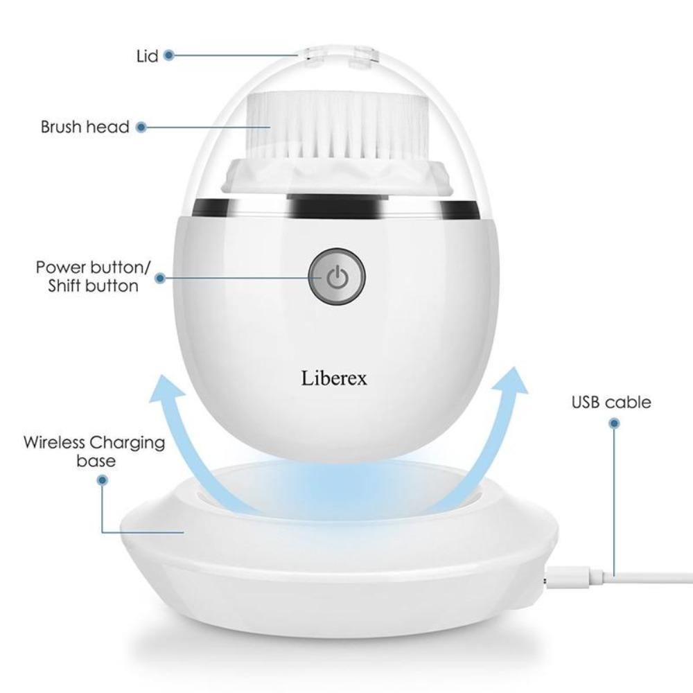 Facial Cleansing Brush Silicone Vibrating Facial Scrubber - Beautyic.co.uk