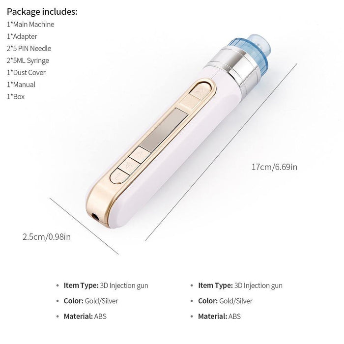 3D Smart Water Injection Pen Mesotherapy Injector Wrinkle Removal Beauty Device - Beautyic.co.uk