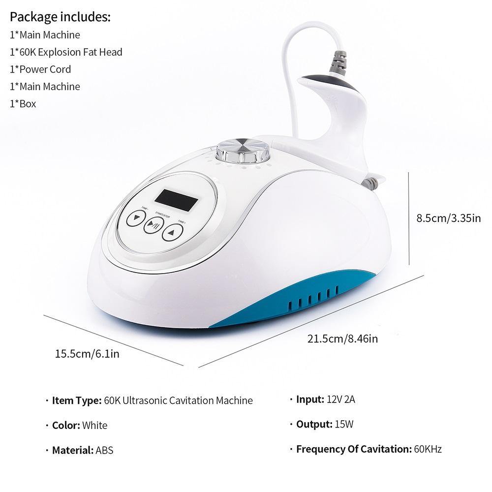 60K Ultrasonic Cavitation 2.0 Fat Loss Body Slimming Machine for Home Use - Beautyic.co.uk