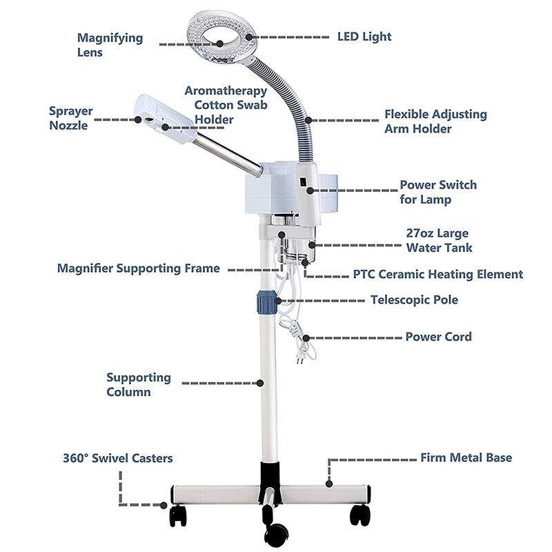 Portable Facial Sauna Steamer Machine With Magnifier - Beautyic.co.uk