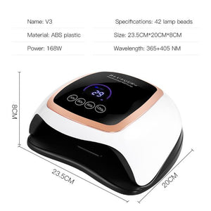 BLUEQUE V3 168W UV Lamp For Manicure LED Nail Lamp For Nail Art Salon Tools - Beautyic.co.uk
